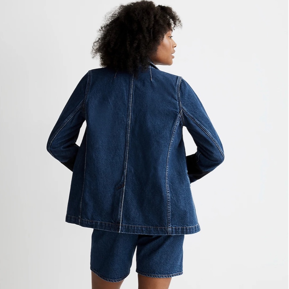 NWT Madewell by J.Crew Denim Blazer in Deardorff Wash Size S - Picture 4 of 4